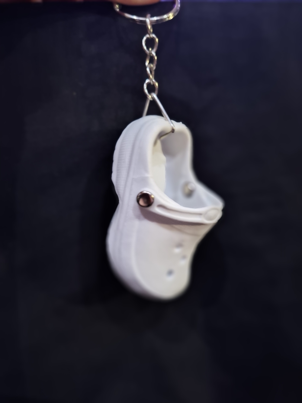 Mini White Clog-Style Shoe Keychain - Accessory